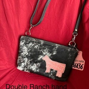 Holy Cow Double Ranch Hand $300 Black and White Women's Bag